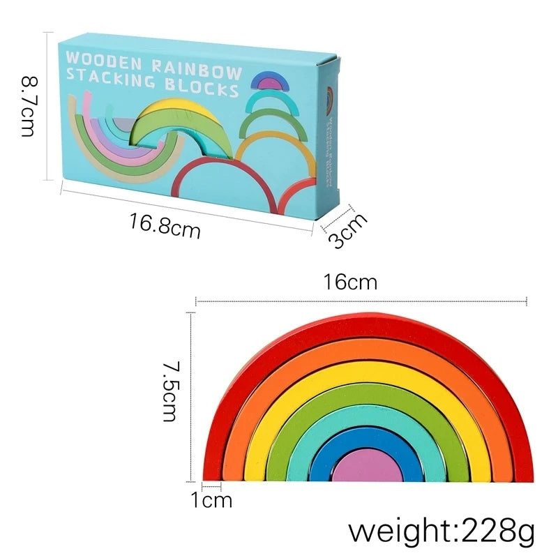 Arch Bridge Rainbow Wooden Stacking Blocks