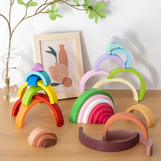 Arch Bridge Rainbow Wooden Stacking Blocks