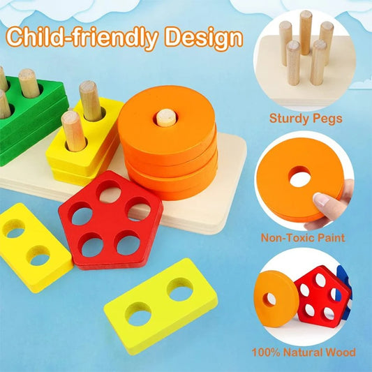 Montessori Wooden Geometric Puzzle