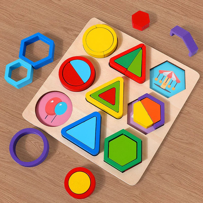 Wooden Geometric Shapes Puzzle