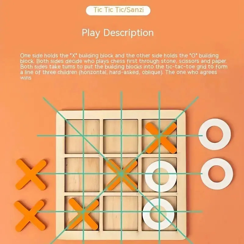 Montessori Wooden Mini Chess Puzzle