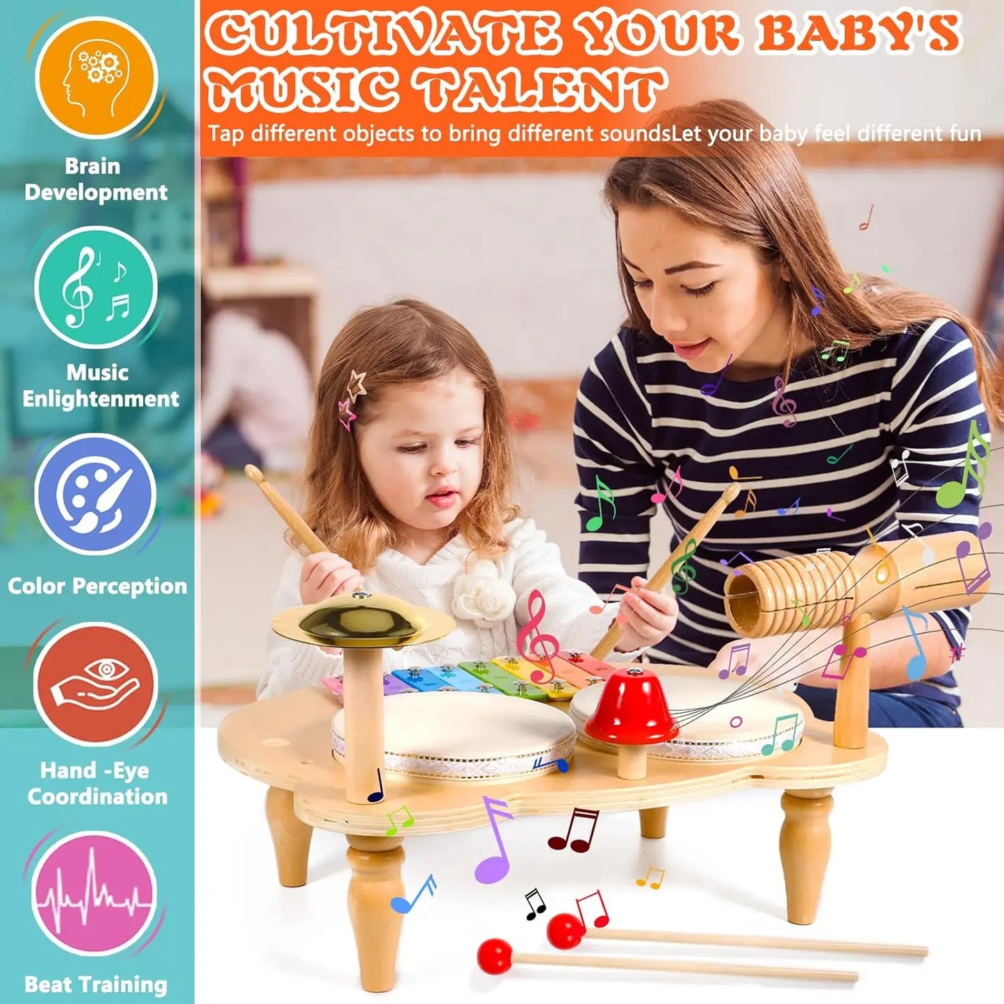 Wooden Music Toy Table