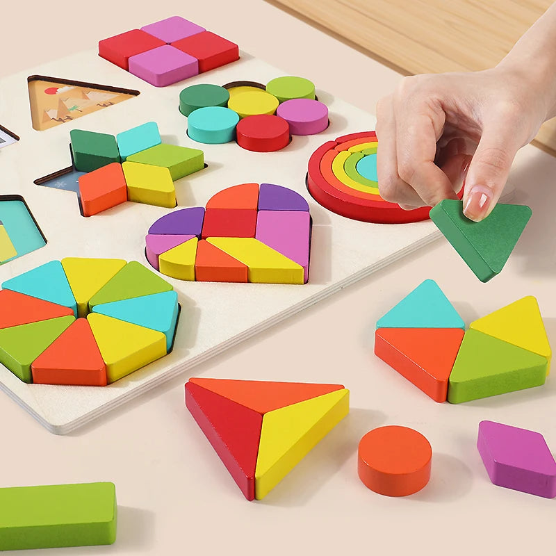 Wooden Geometric Shapes Puzzle