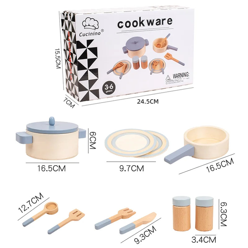 Wooden Kids Kitchen Toy Set