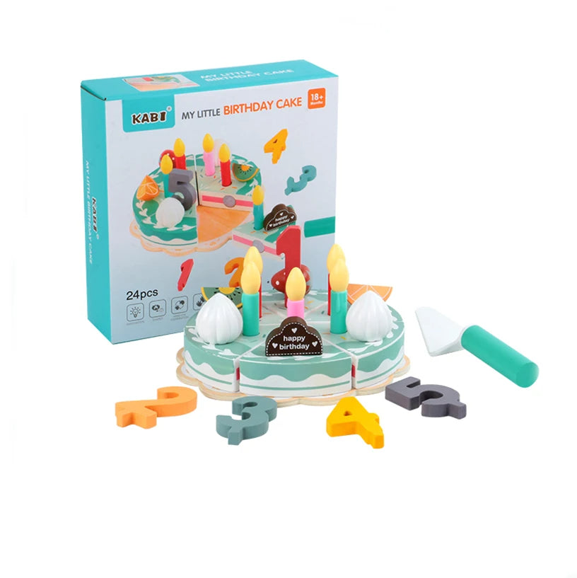 Wooden Birthday Cake Set