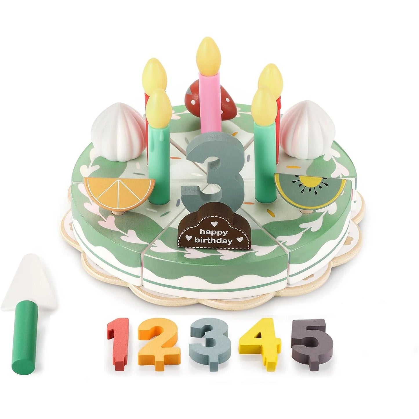 Wooden Birthday Cake Set