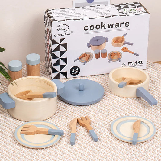 Wooden Kids Kitchen Toy Set