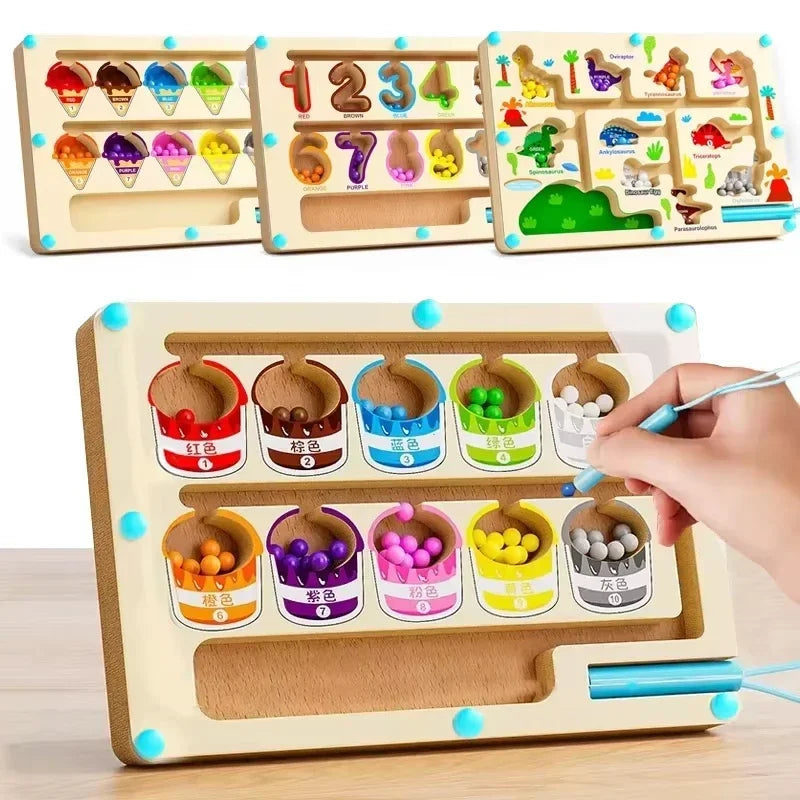 🧲 Montessori Magnetic Color Sorting Maze Board