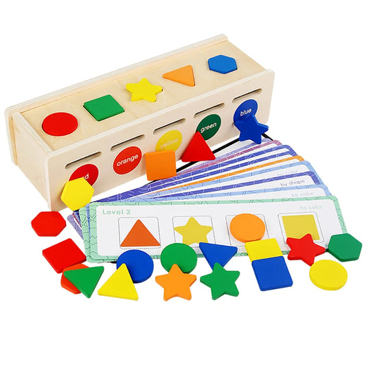 Wooden Color & Shape Sorting Box