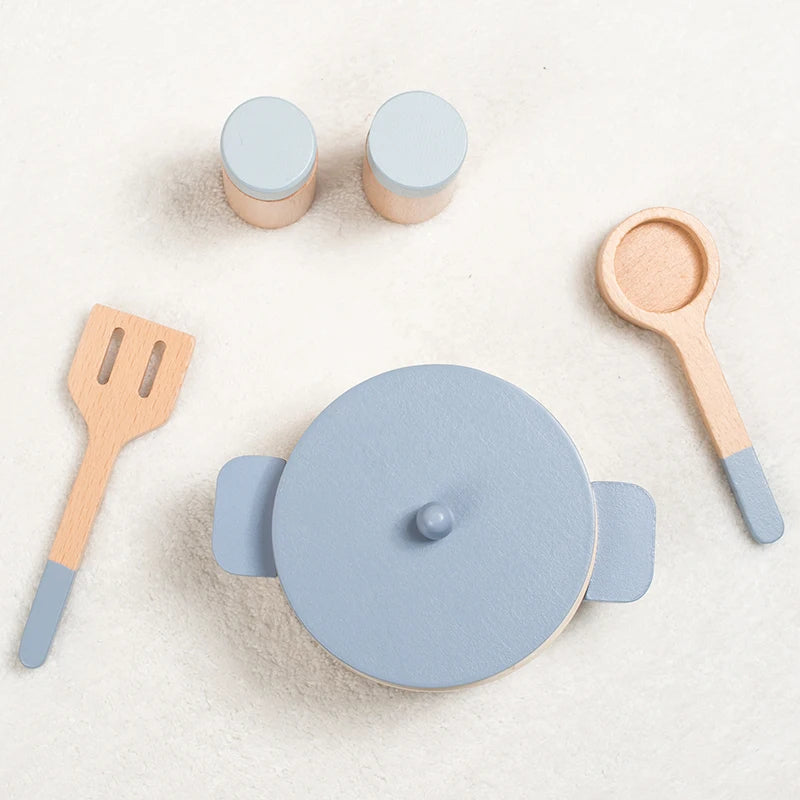 Wooden Kids Kitchen Toy Set